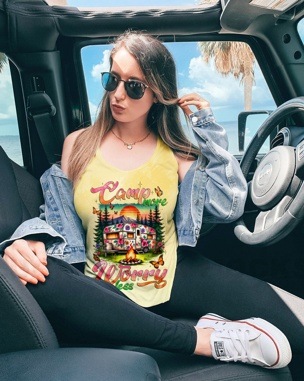 BLISSCORNERS CAMP MORE WORRY LESS ALL OVER PRINT