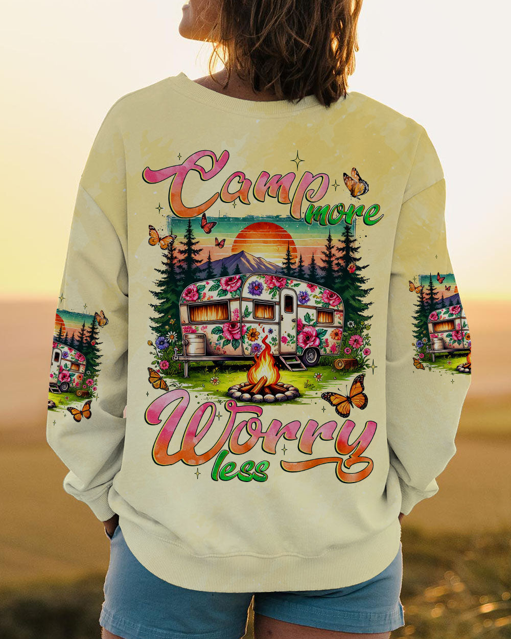 BLISSCORNERS CAMP MORE WORRY LESS ALL OVER PRINT