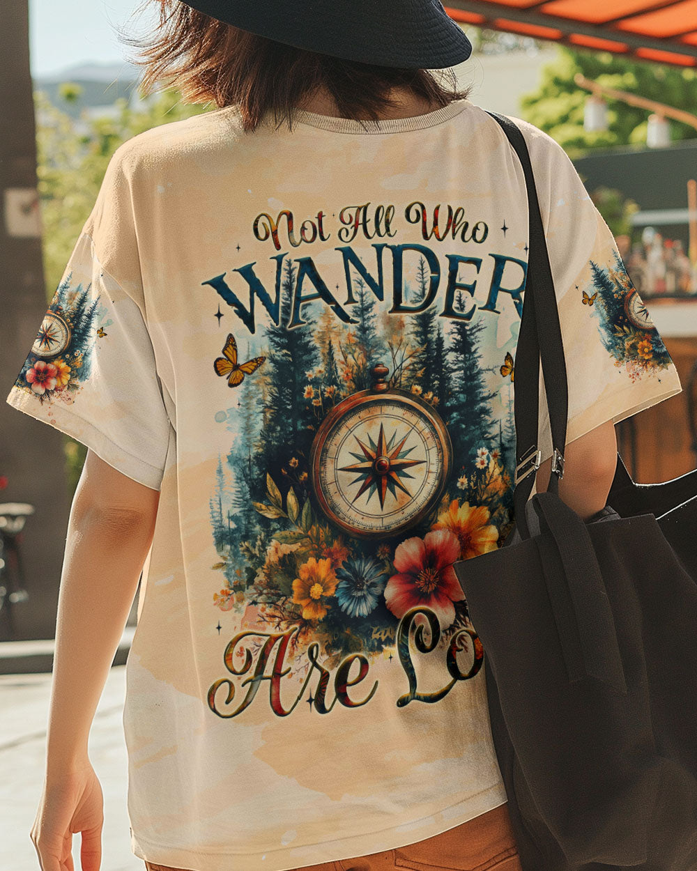 BLISSCORNERS NOT ALL WHO WANDER ARE LOST COMPASS ALL OVER PRINT