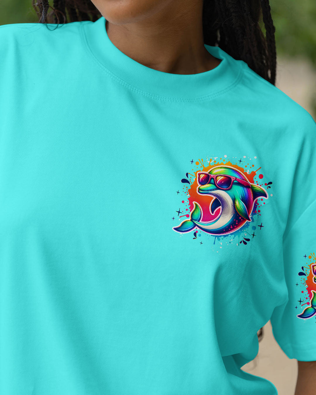 BLISSCORNERS SMELL THE SEA FEEL THE BREEZE DOLPHIN ALL OVER PRINT