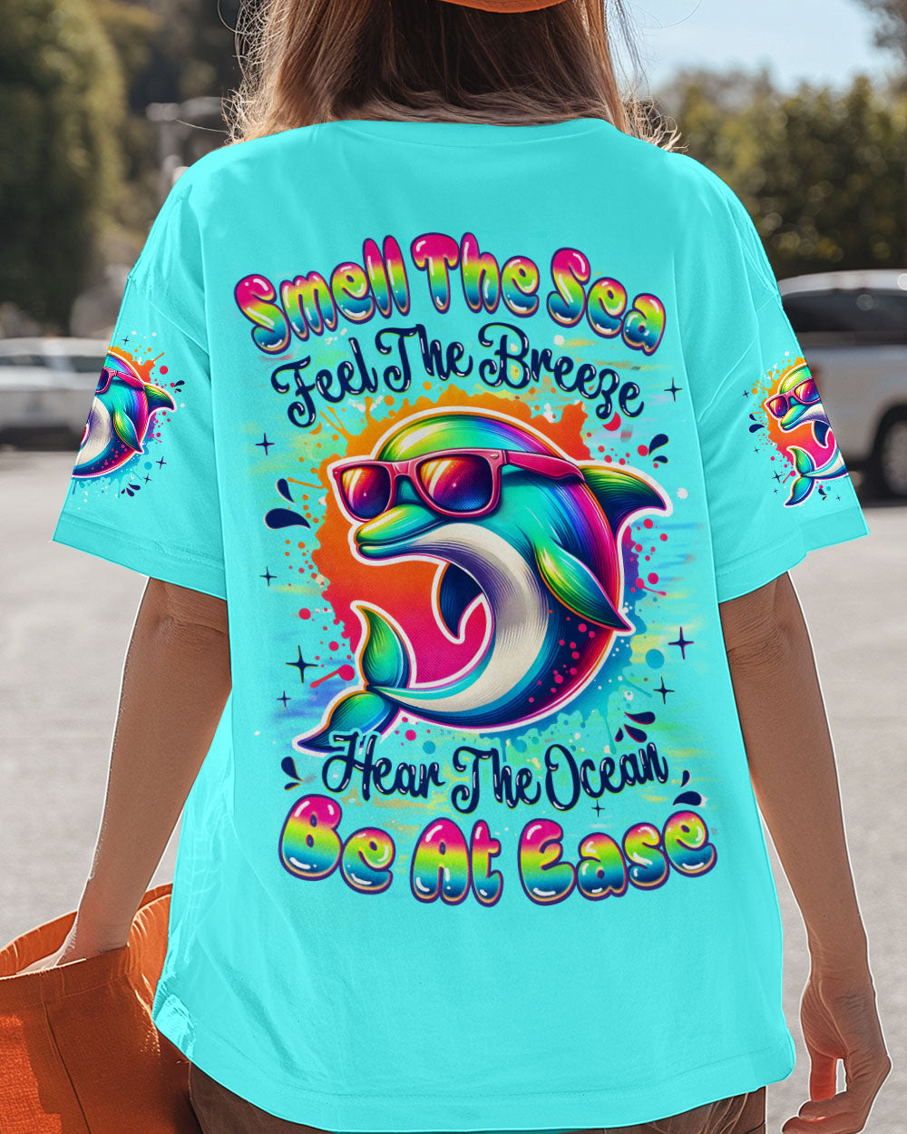 BLISSCORNERS SMELL THE SEA FEEL THE BREEZE DOLPHIN ALL OVER PRINT