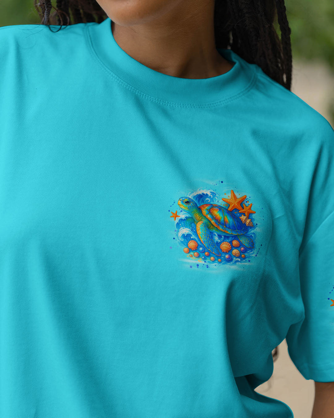 BLISSCORNERS SMELL THE SEA FEEL THE BREEZE TURTLE ALL OVER PRINT