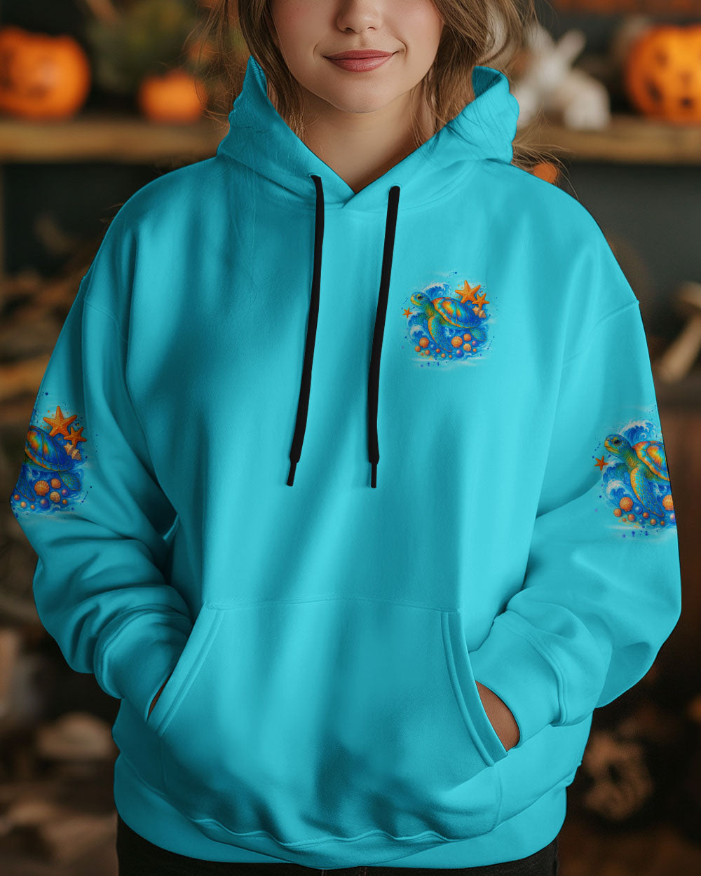 BLISSCORNERS SMELL THE SEA FEEL THE BREEZE TURTLE ALL OVER PRINT