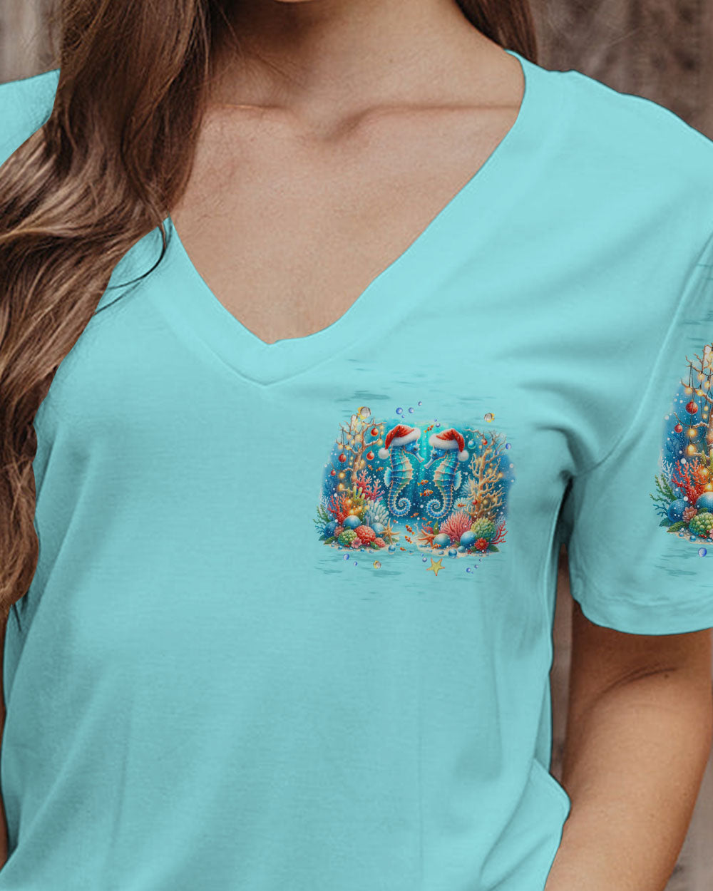 BLISSCORNERS SOME GIRLS ARE JUST BORN SEAHORSE CHRISTMAS ALL OVER PRINT