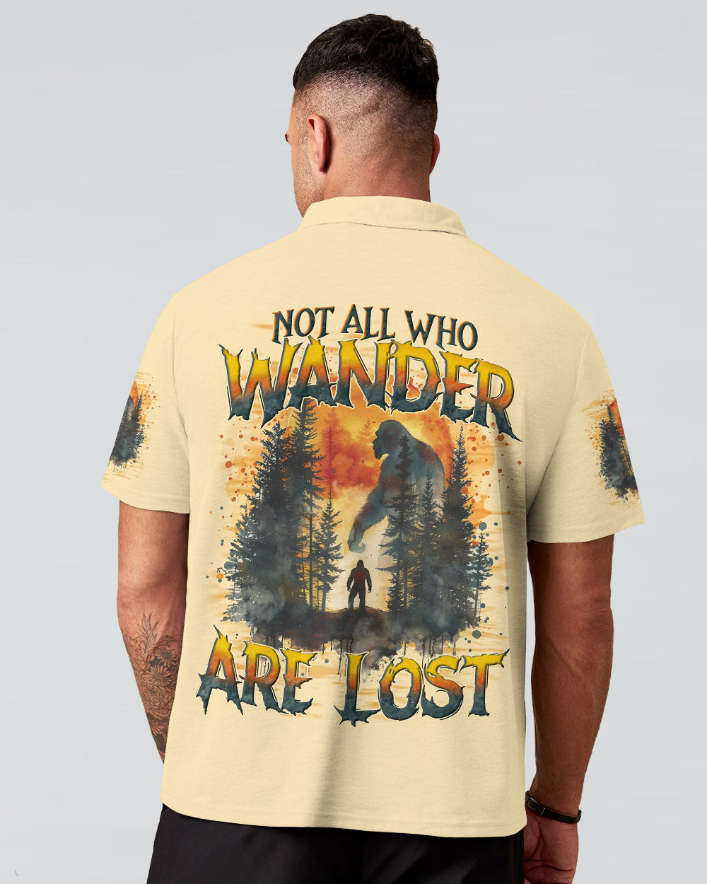 BLISSCORNERS NOT ALL WHO WANDER ARE LOST BIGFOOT ALL OVER PRINT