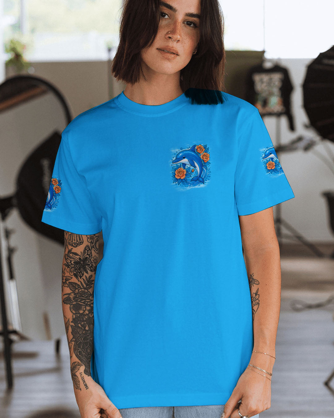 BLISSCORNERS SMELL THE SEA FEEL THE BREEZE DOLPHIN ALL OVER PRINT