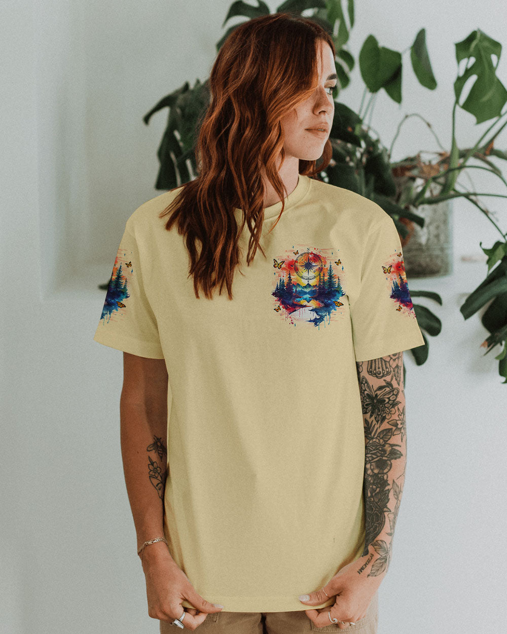 BLISSCORNERS WANDER OFTEN WONDER ALWAYS COMPASS ALL OVER PRINT