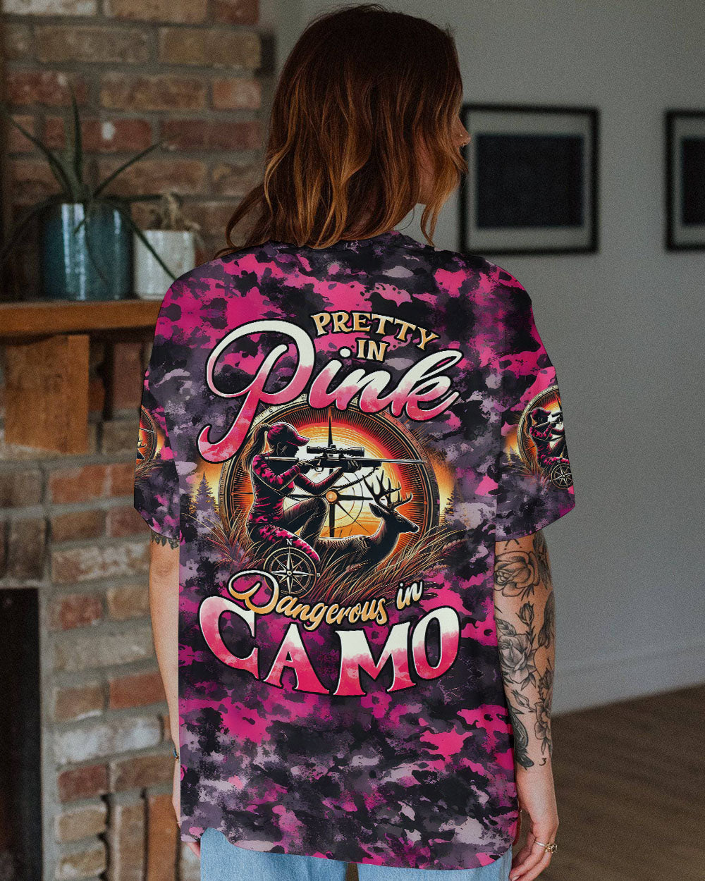 BLISSCORNERS (HOT DEAL) PRETTY IN PINK HUNTING ALL OVER PRINT