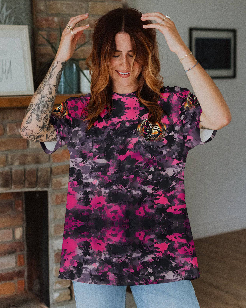 BLISSCORNERS (HOT DEAL) PRETTY IN PINK HUNTING ALL OVER PRINT