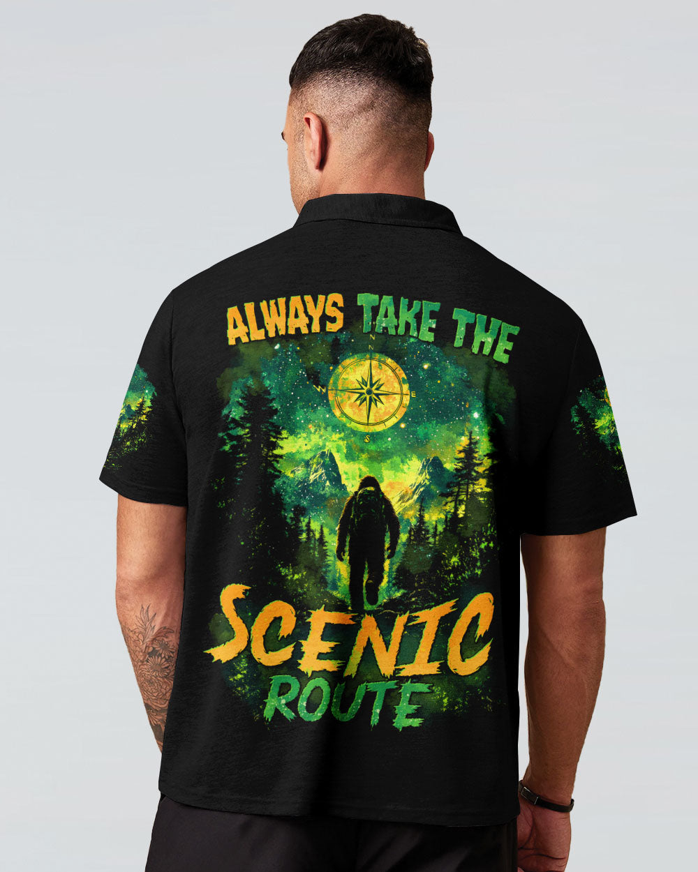BLISSCORNERS ALWAYS TAKE THE SCENIC ROUTE BIGFOOT ALL OVER PRINT