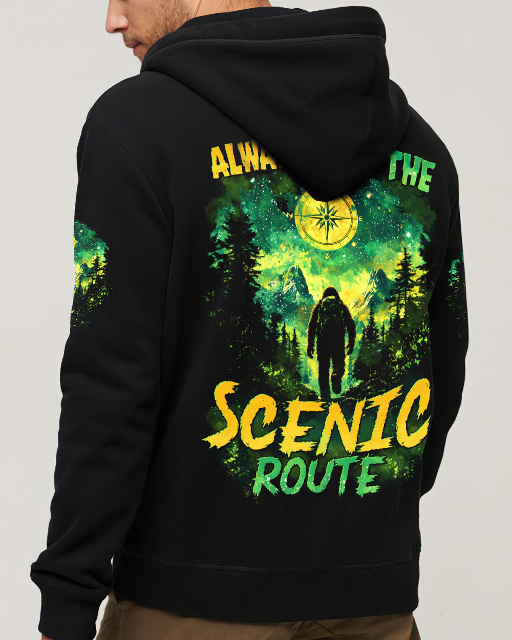 BLISSCORNERS ALWAYS TAKE THE SCENIC ROUTE BIGFOOT ALL OVER PRINT