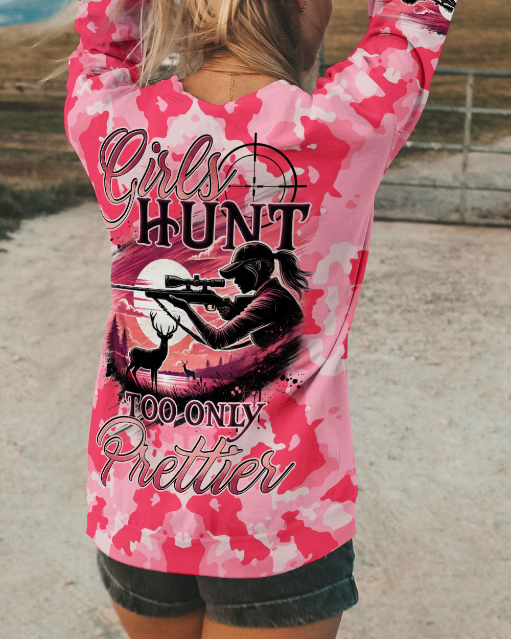 BLISSCORNERS GIRLS HUNT TOO ONLY PRETTIER CAMO ALL OVER PRINT