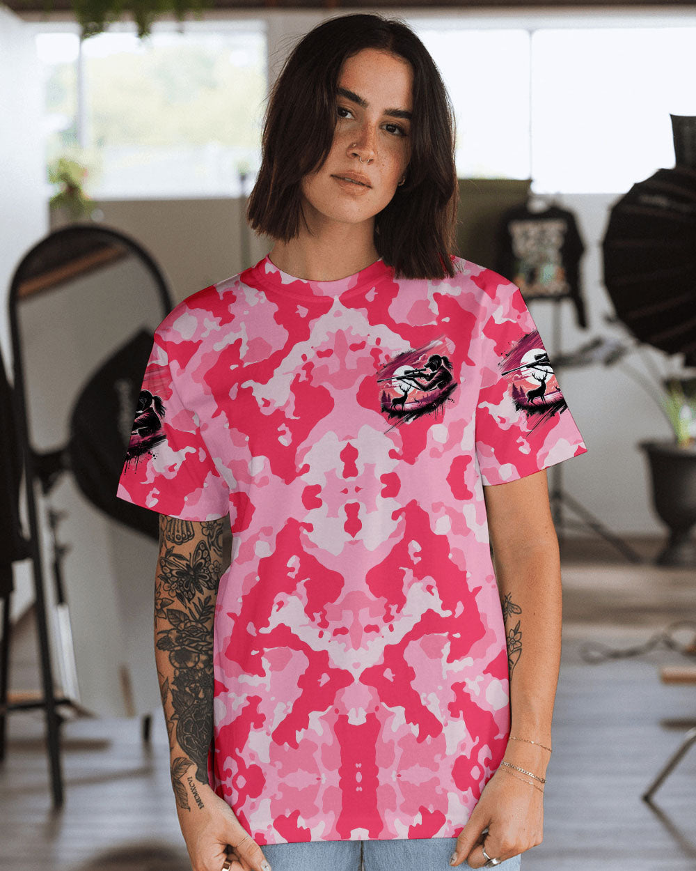 BLISSCORNERS GIRLS HUNT TOO ONLY PRETTIER CAMO ALL OVER PRINT