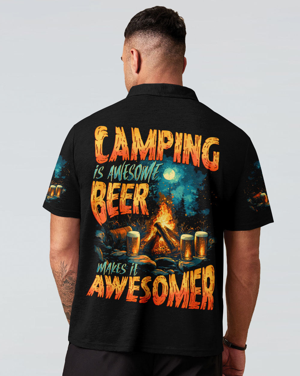BLISSCORNERS CAMPING IS AWESOME BEER MAKE IT AWESOMER ALL OVER PRINT