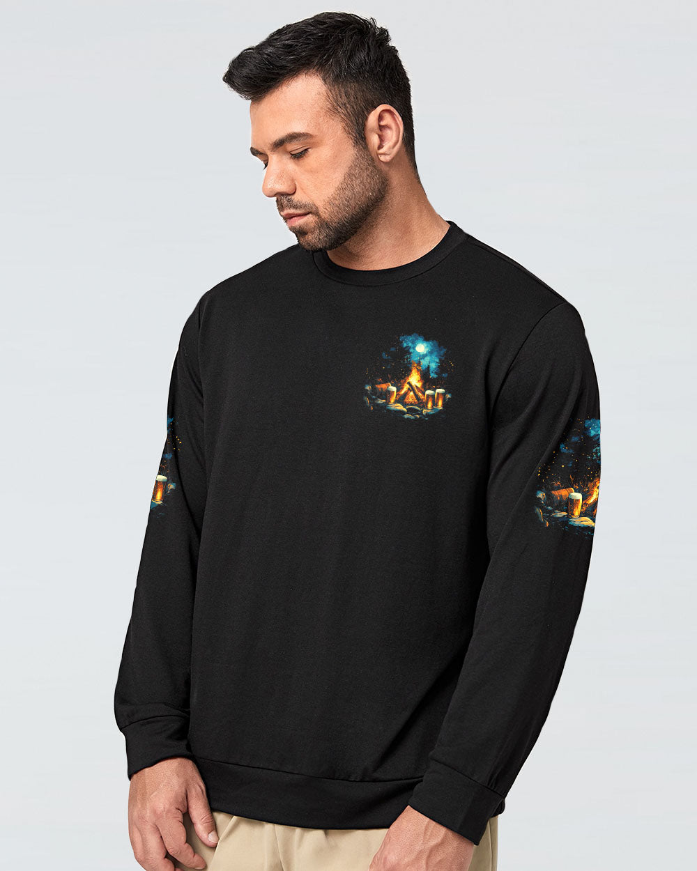 BLISSCORNERS CAMPING IS AWESOME BEER MAKE IT AWESOMER ALL OVER PRINT