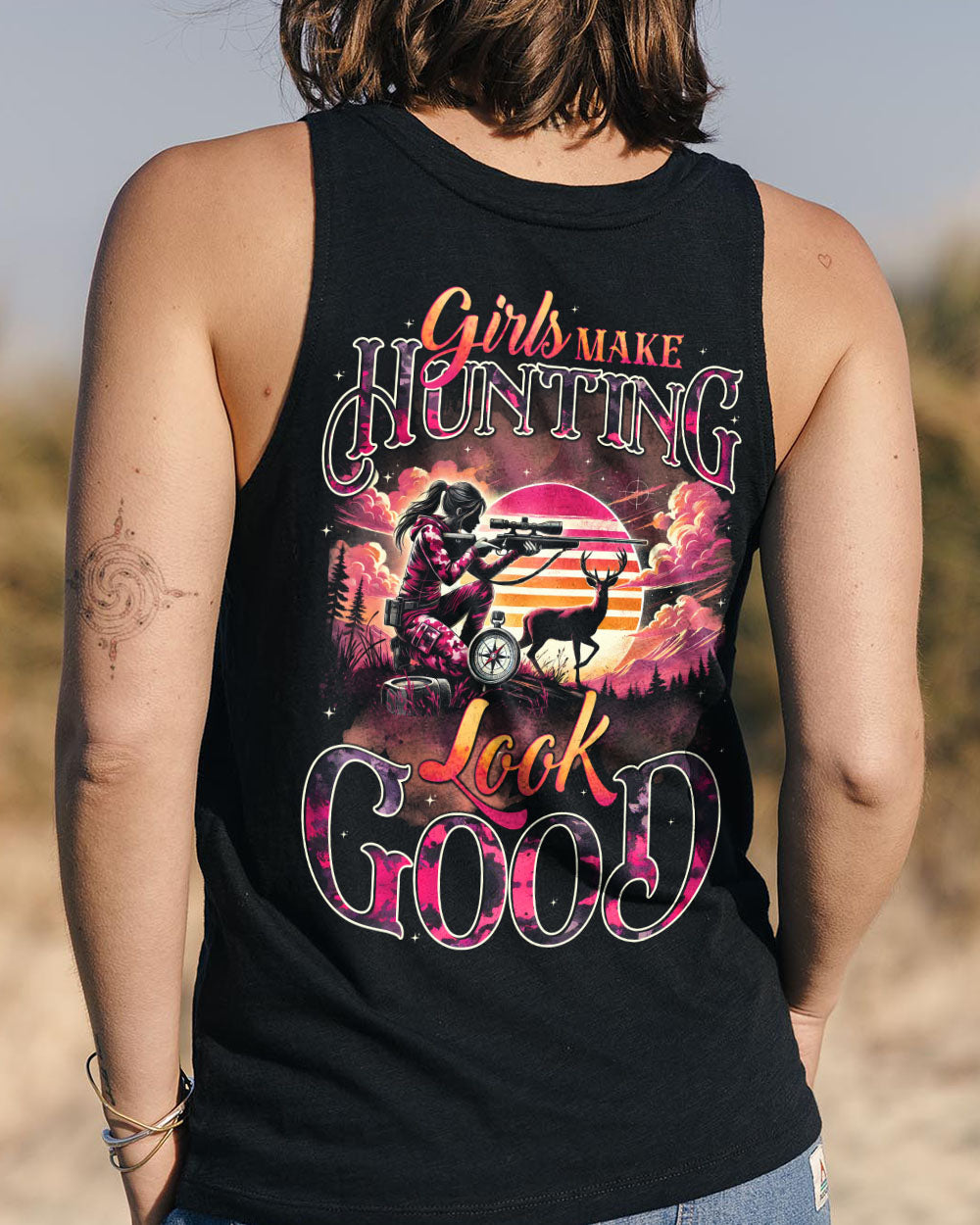 BLISSCORNERS GIRLS MAKE HUNTING LOOK GOOD ALL OVER PRINT