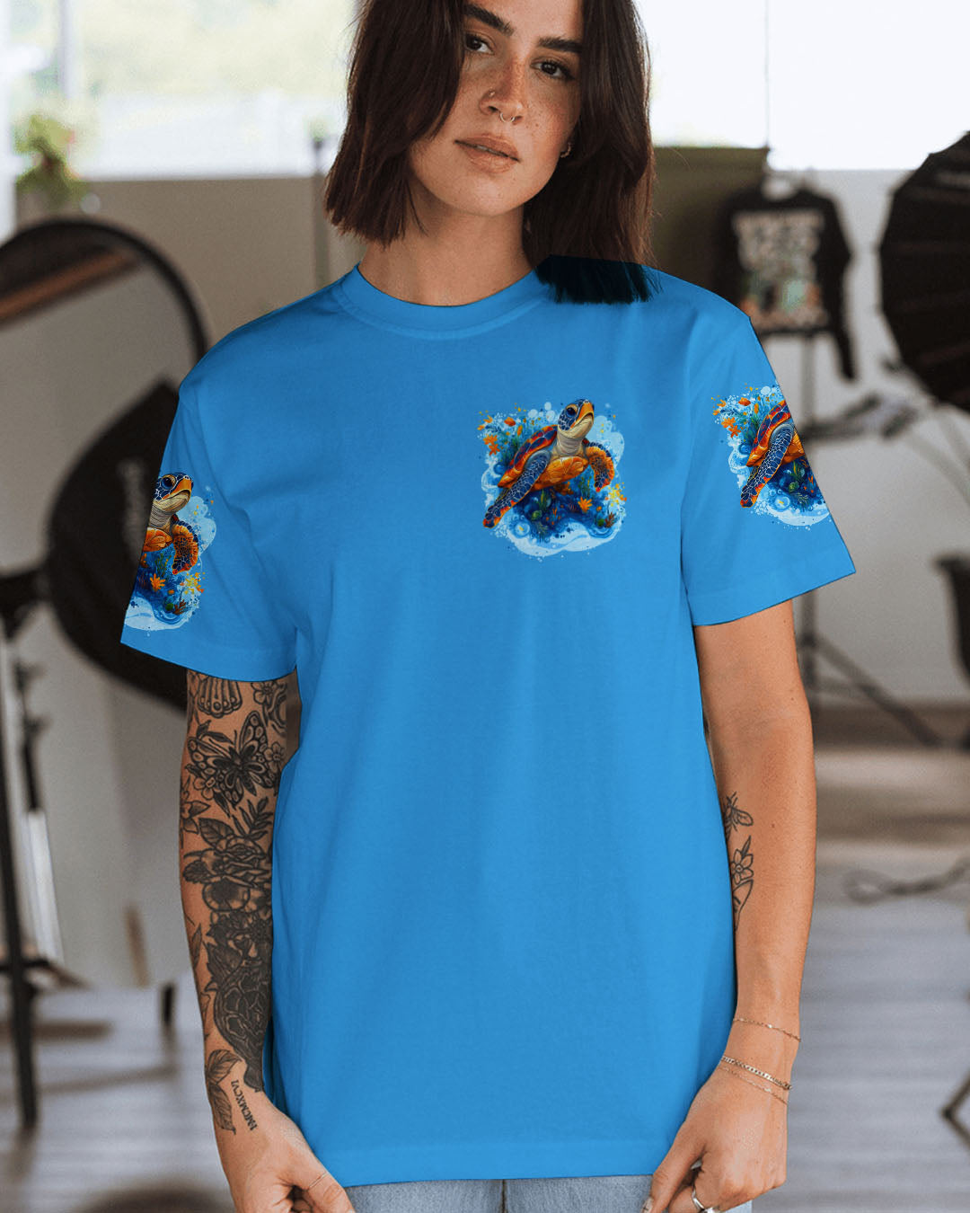 BLISSCORNERS SALTWATER HEALS EVERYTHING TURTLE ALL OVER PRINT