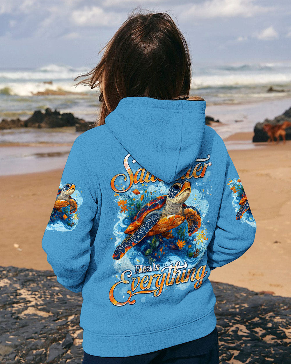 BLISSCORNERS SALTWATER HEALS EVERYTHING TURTLE ALL OVER PRINT