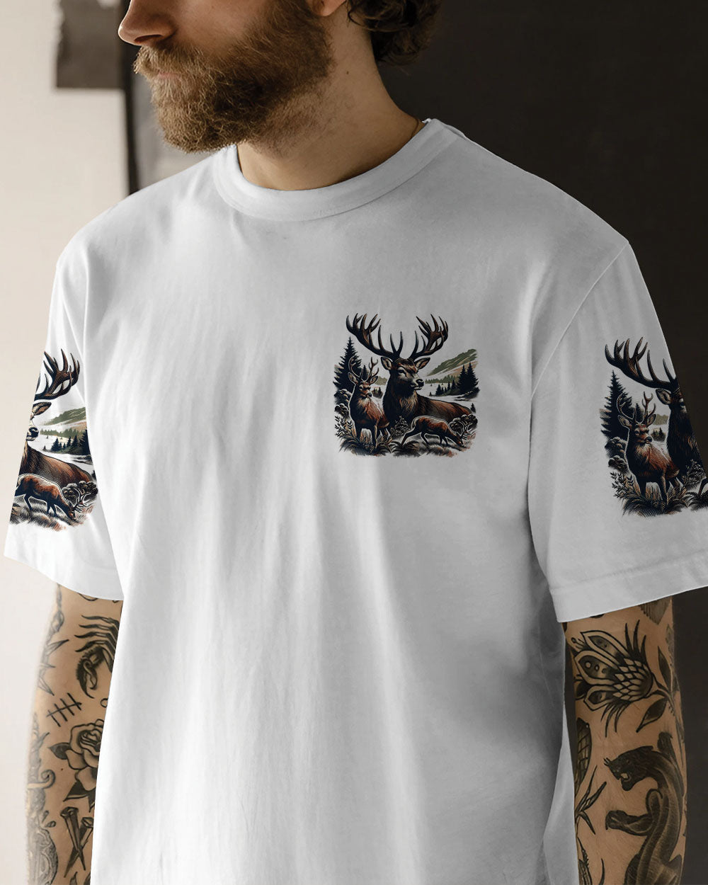 BLISSCORNERS NO BRAGGING UNTIL YOU'RE DRAGGING HUNTING ALL OVER PRINT