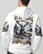 BLISSCORNERS NO BRAGGING UNTIL YOU'RE DRAGGING HUNTING ALL OVER PRINT