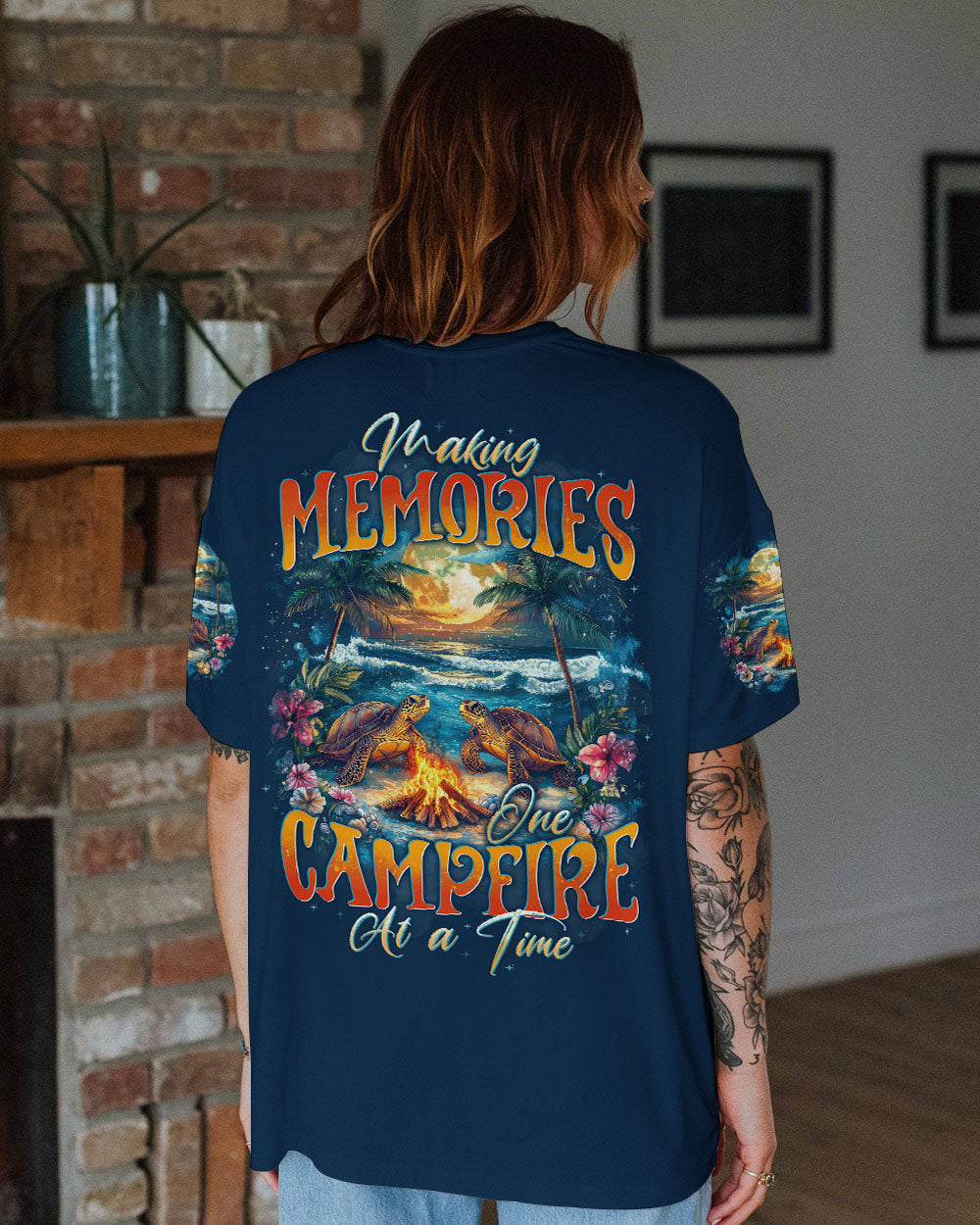 BLISSCORNERS MAKING MEMORIES ONE CAMPFIRE AT A TIME TURTLE ALL OVER PRINT