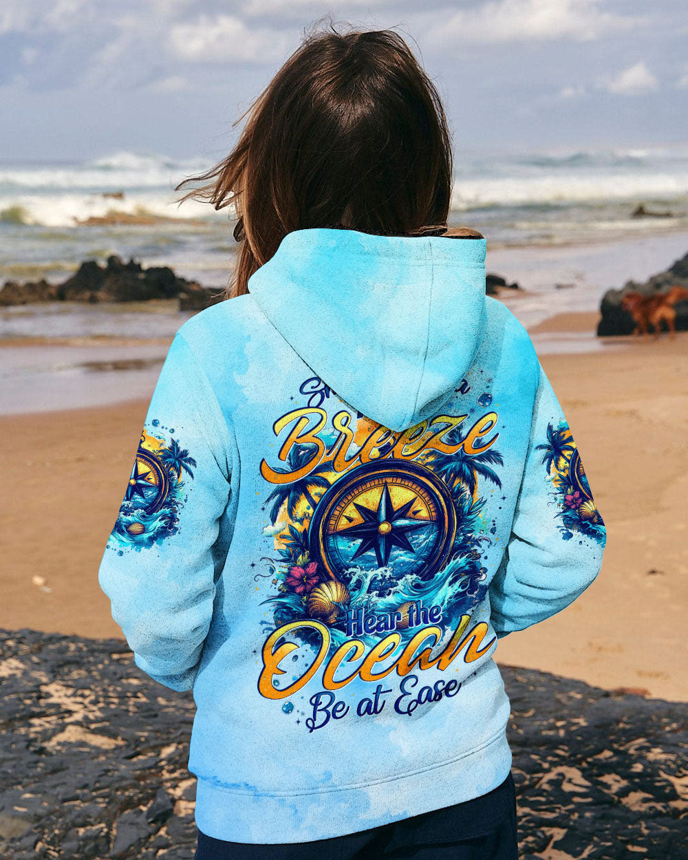 BLISSCORNERS SMELL THE SEA FEEL THE BREEZE COMPASS ALL OVER PRINT