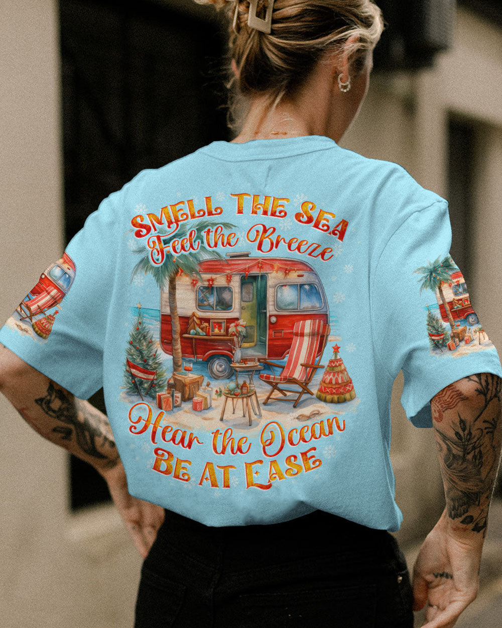 BLISSCORNERS SMELL THE SEA FEEL THE BREEZE CHRISTMAS ALL OVER PRINT