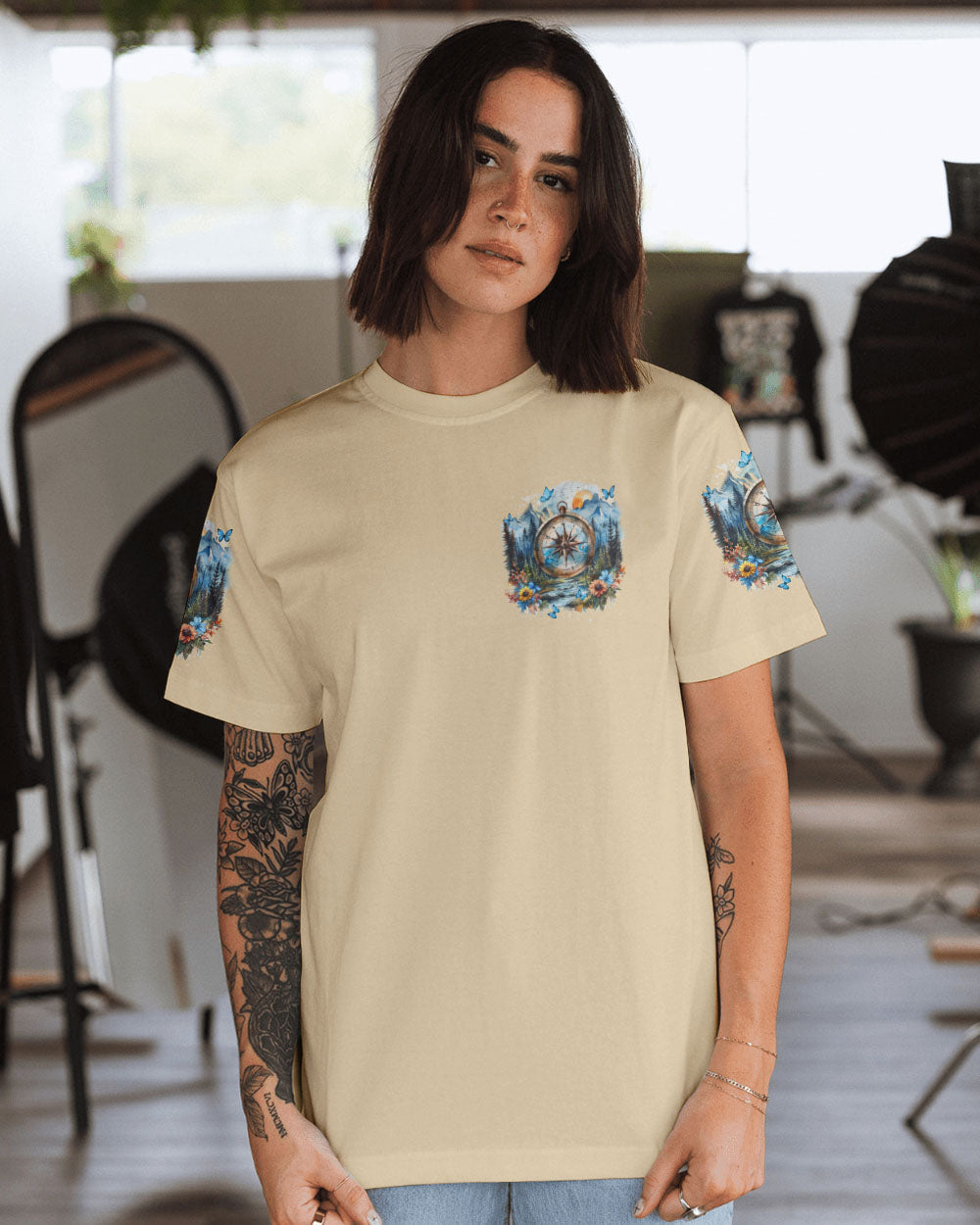 BLISSCORNERS NOT ALL WHO WANDER ARE NOT COMPASS ALL OVER PRINT