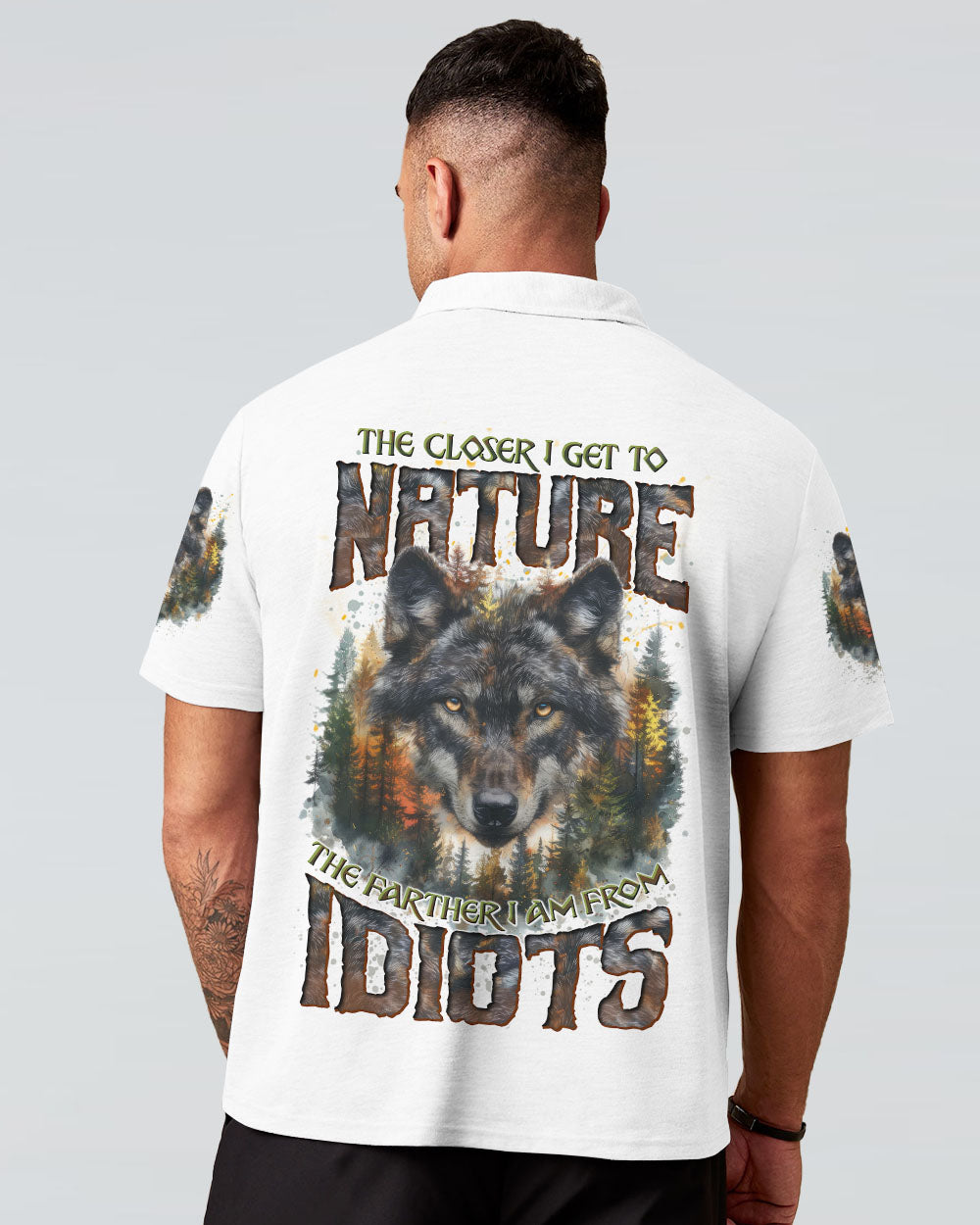 BLISSCORNERS THE CLOSER I GET TO NATURE WOLF ALL OVER PRINT