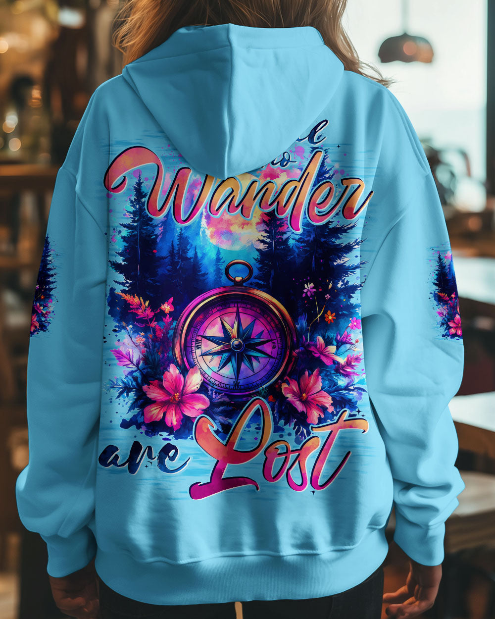 BLISSCORNERS NOT ALL WHO WANDER ARE LOST COMPASS ALL OVER PRINT