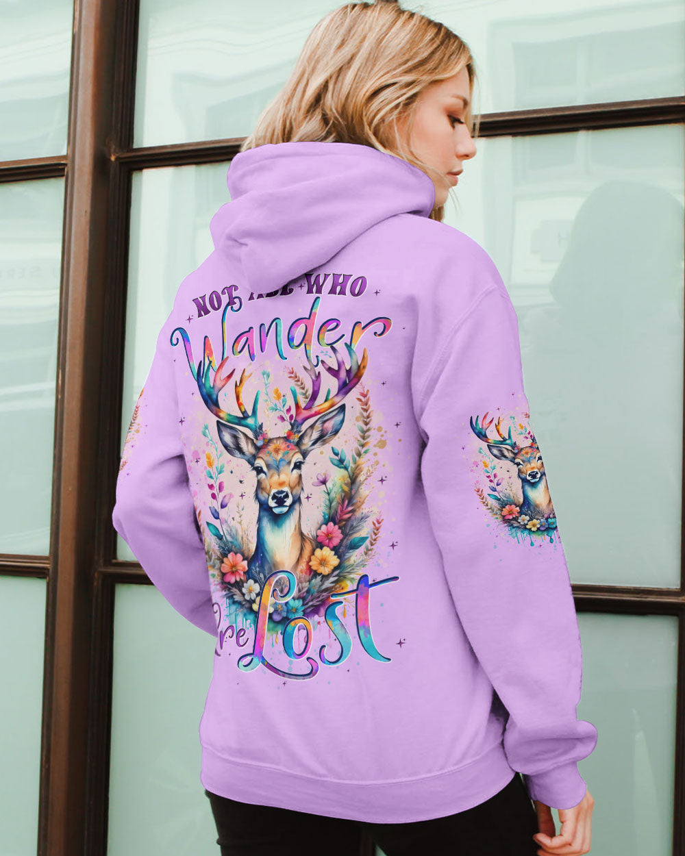 BLISSCORNERS NOT ALL WHO WANDER ARE LOST DEER ALL OVER PRINT