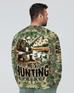 BLISSCORNERS HE'S HUNTING DUCKS SANTA CHRISTMAS ALL OVER PRINT