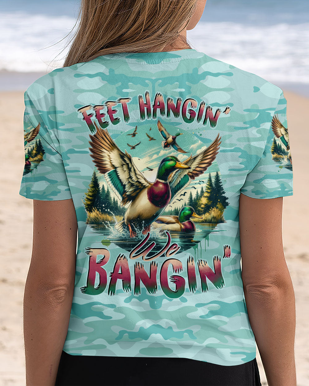 BLISSCORNERS (HOT DEAL) FEET HANGIN' WE BANGIN' HUNTING DUCK CAMO ALL OVER PRINT