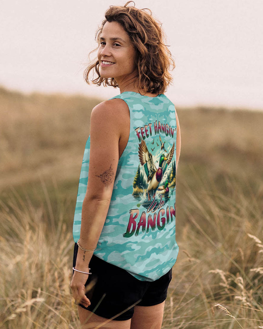 BLISSCORNERS (HOT DEAL) FEET HANGIN' WE BANGIN' HUNTING DUCK CAMO ALL OVER PRINT