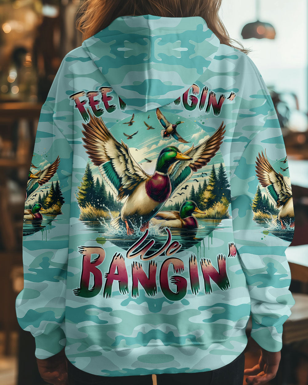 BLISSCORNERS (HOT DEAL) FEET HANGIN' WE BANGIN' HUNTING DUCK CAMO ALL OVER PRINT