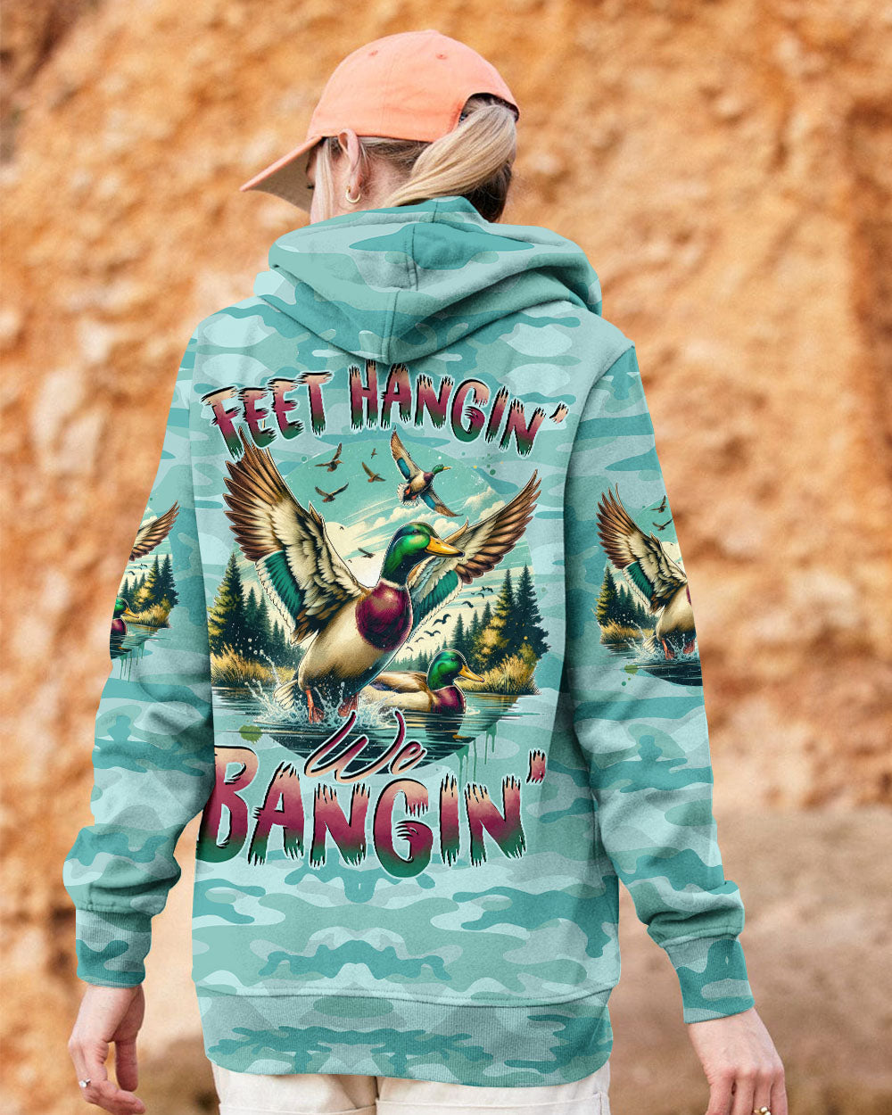 BLISSCORNERS FEET HANGIN' WE BANGIN' HUNTING DUCK CAMO ALL OVER PRINT