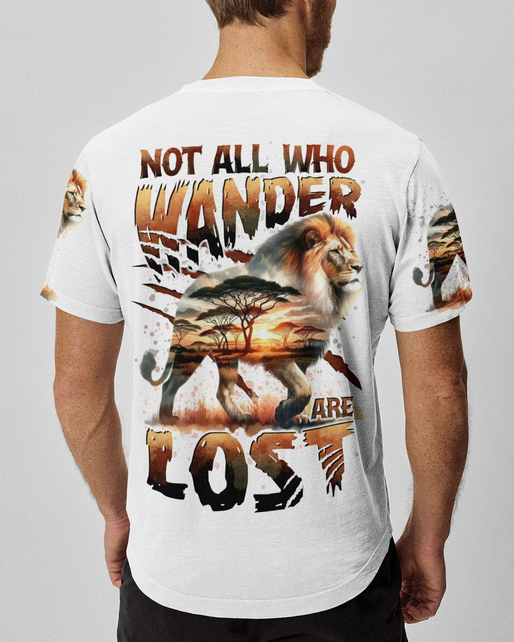 BLISSCORNERS NOT ALL WHO WANDER ARE LOST LION ALL OVER PRINT
