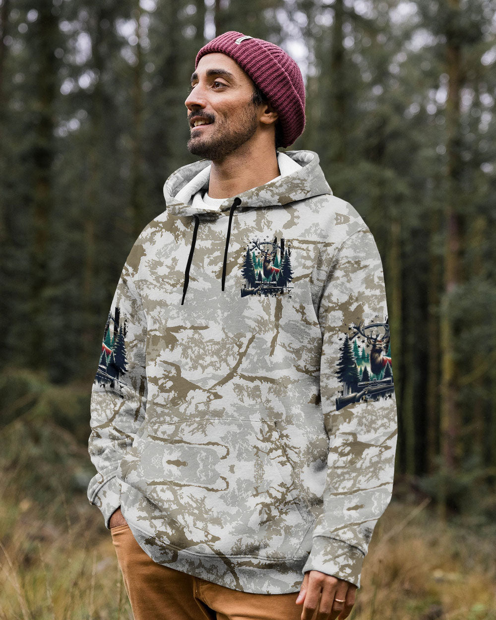 BLISSCORNERS BUCK AROUND AND FIND OUT DEER HUNTING ALL OVER PRINT