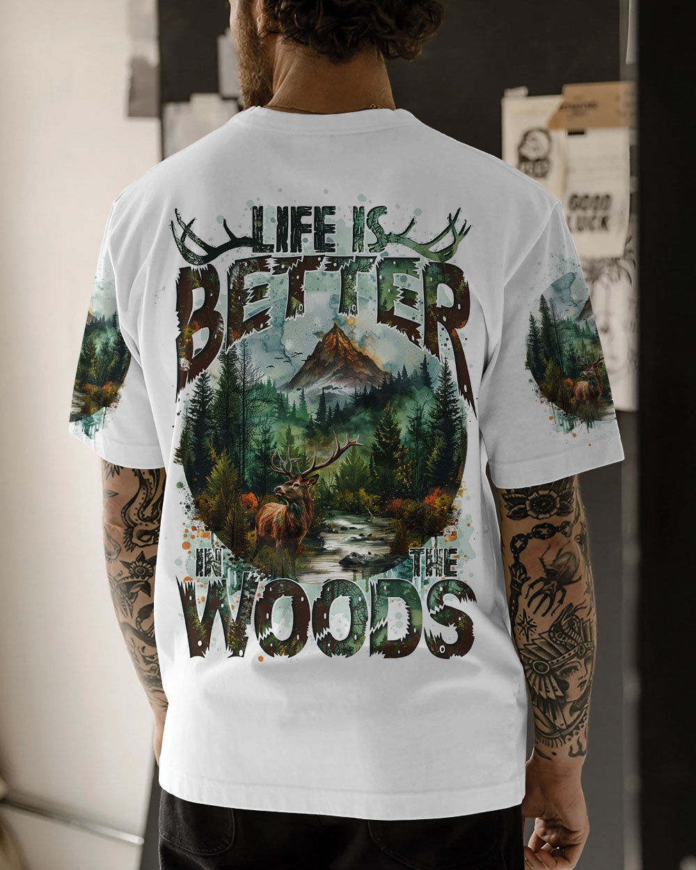 BLISSCORNERS LIFE IS BETTER IN THE WOODS ALL OVER PRINT