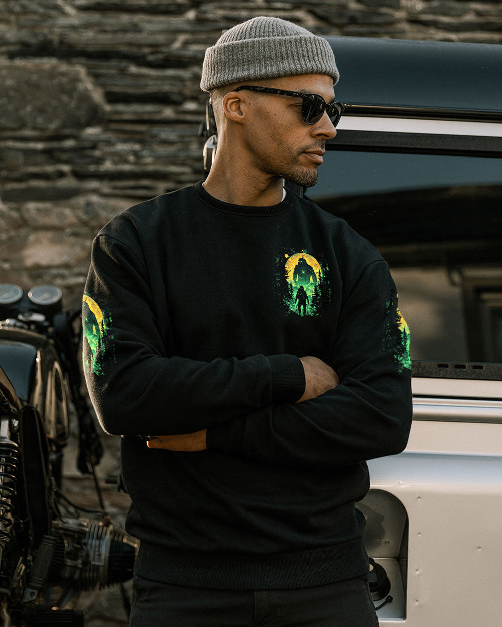 BLISSCORNERS BIGFOOT SAW ME BUT NOBODY BELIEVES HIM ALL OVER PRINT