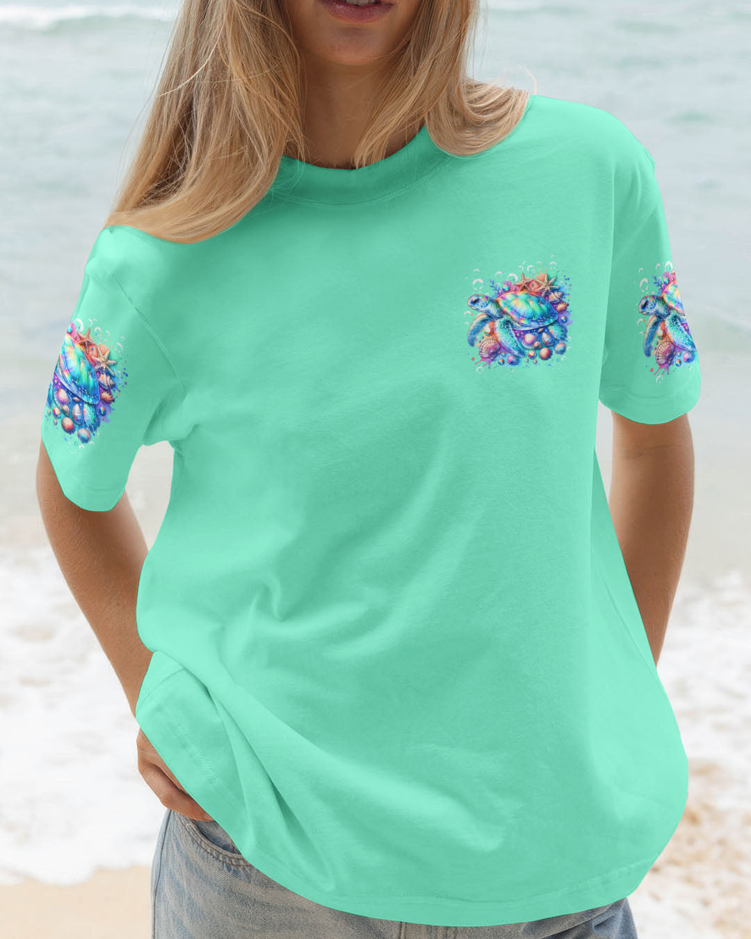 BLISSCORNERS SALTWATER HEALS EVERYTHING TURTLE ALL OVER PRINT