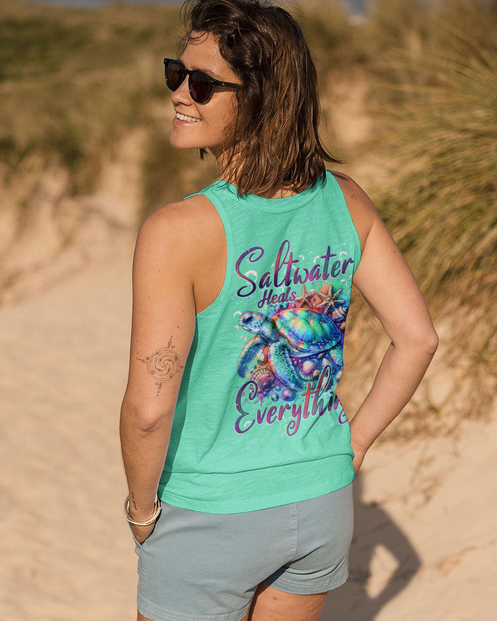 BLISSCORNERS SALTWATER HEALS EVERYTHING TURTLE ALL OVER PRINT