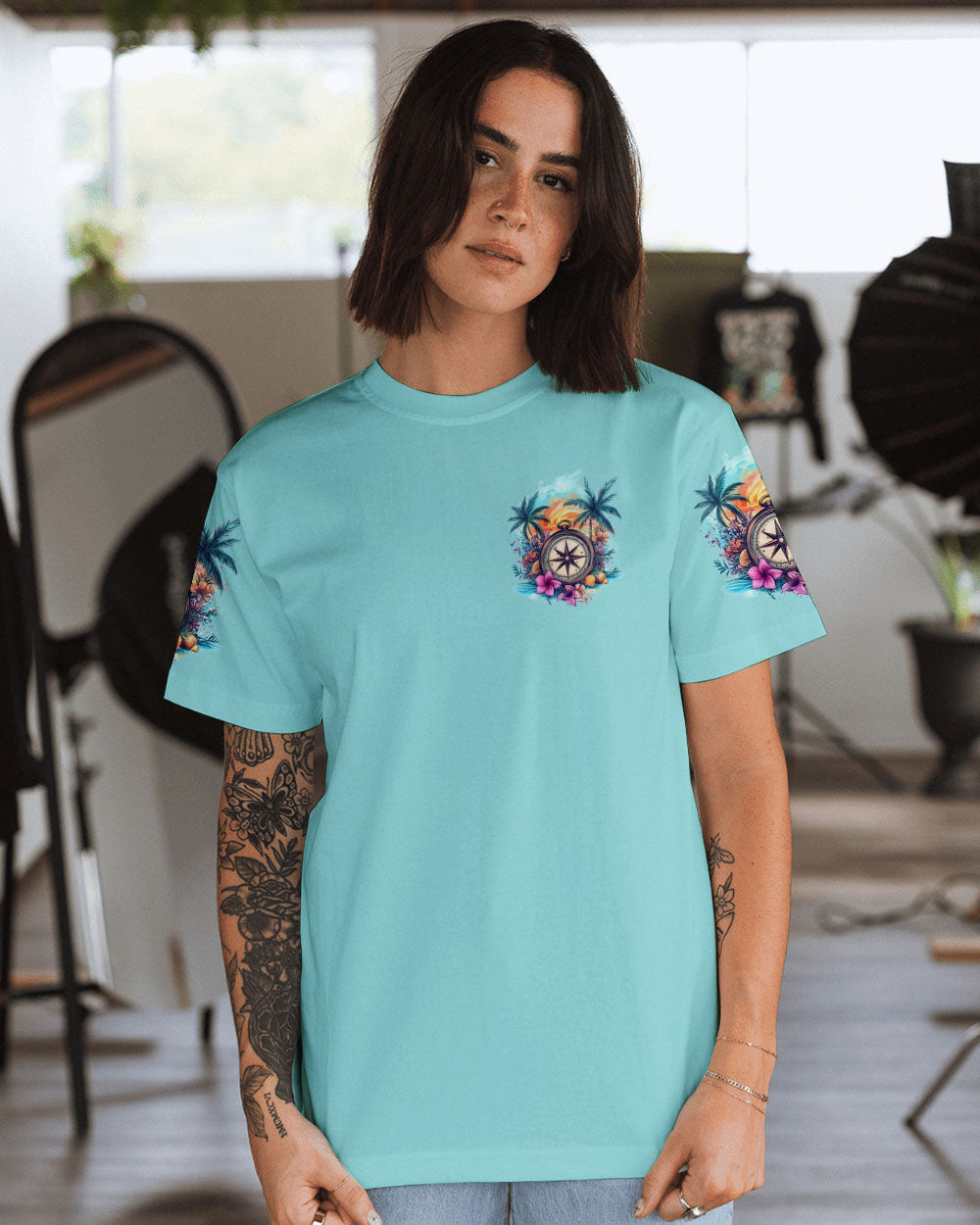BLISSCORNERS SMELL THE SEA FEEL THE BREEZE COMPASS ALL OVER PRINT