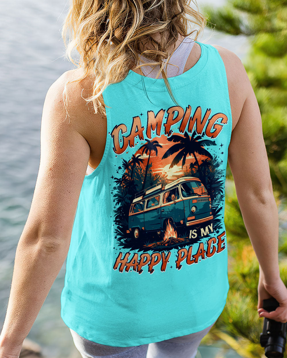 BLISSCORNERS CAMPING IS MY HAPPY PLACE ALL OVER PRINT