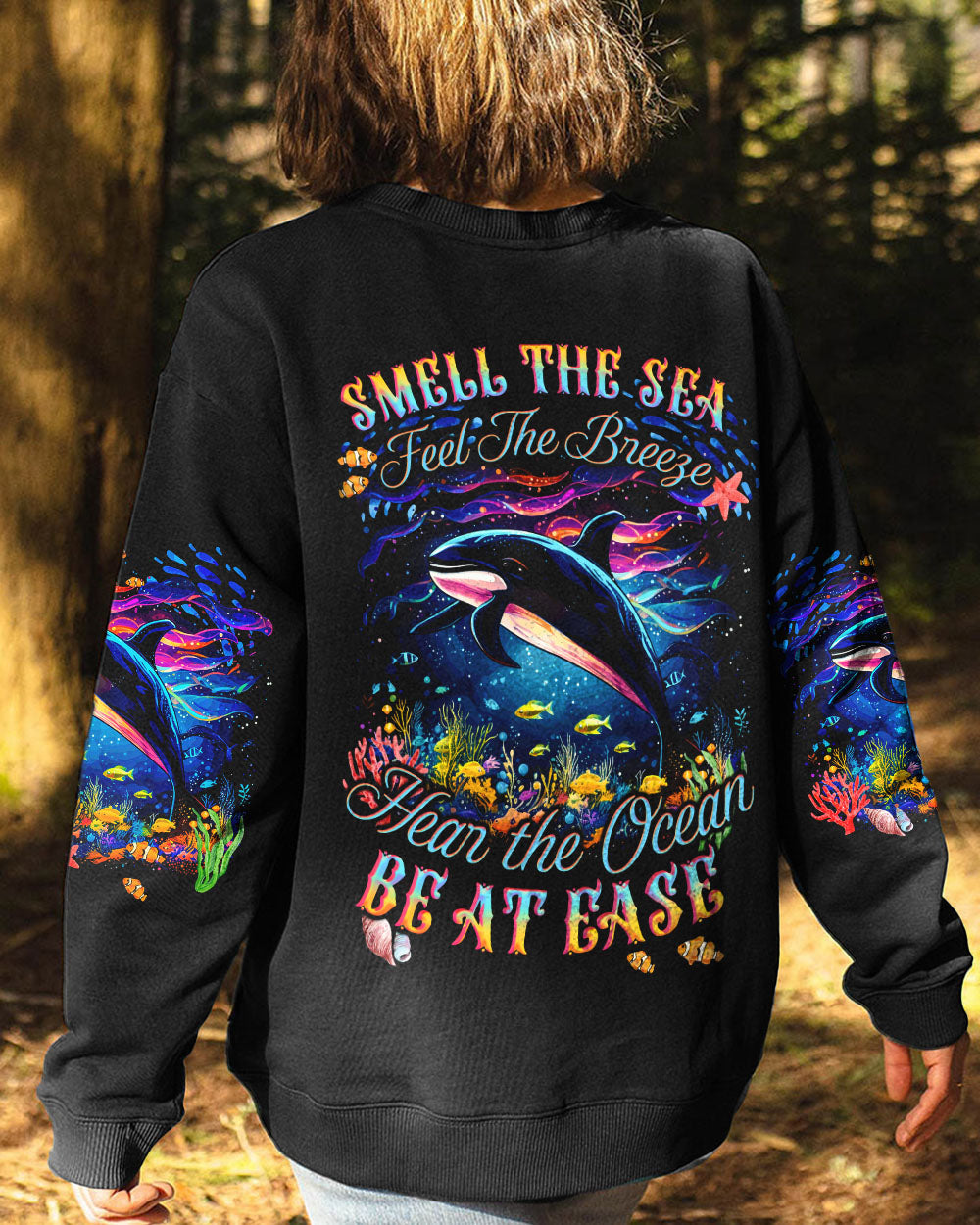 BLISSCORNERS SMELL THE SEA FEEL THE BREEZE ORCA WHALE ALL OVER PRINT