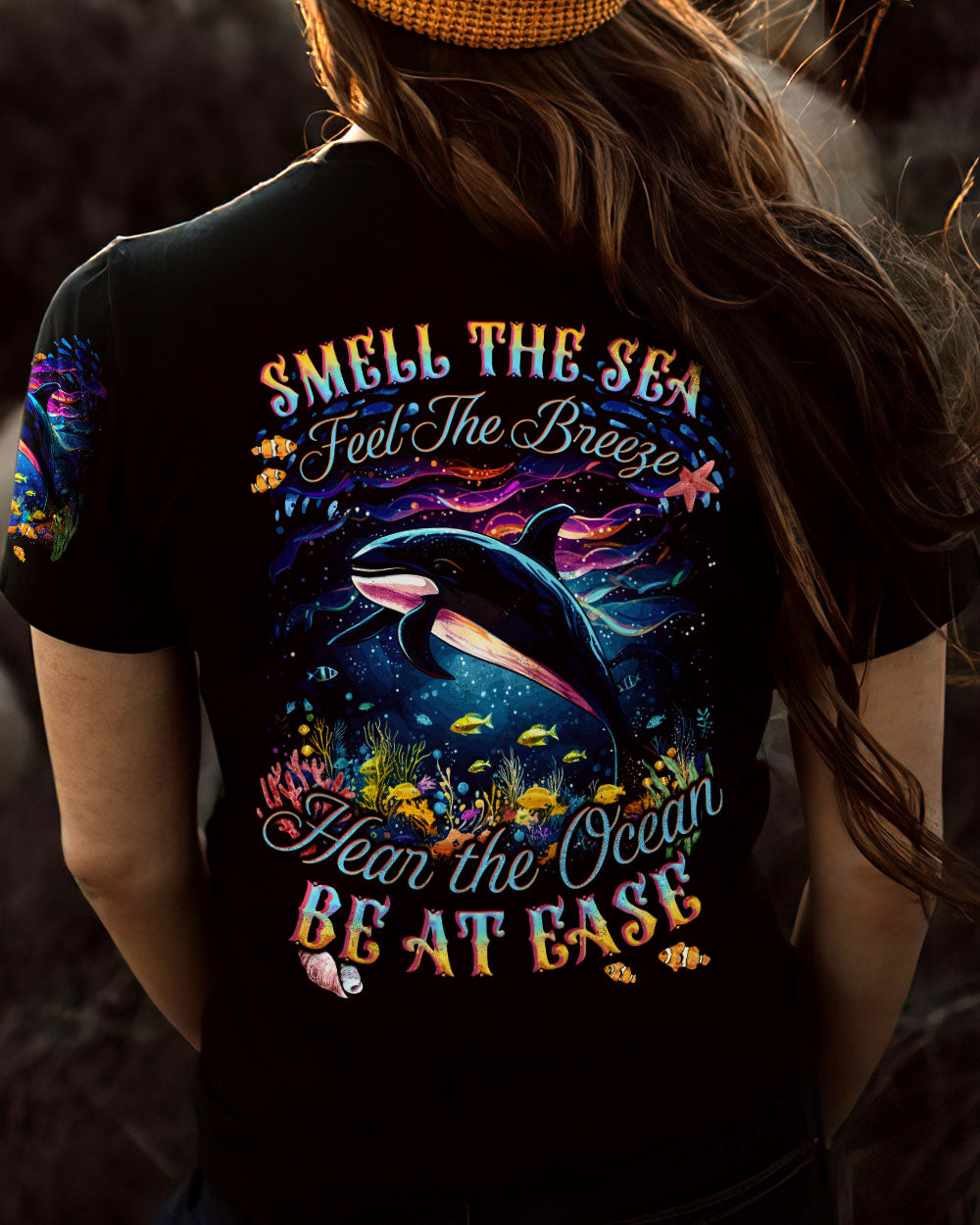 BLISSCORNERS SMELL THE SEA FEEL THE BREEZE ORCA WHALE ALL OVER PRINT