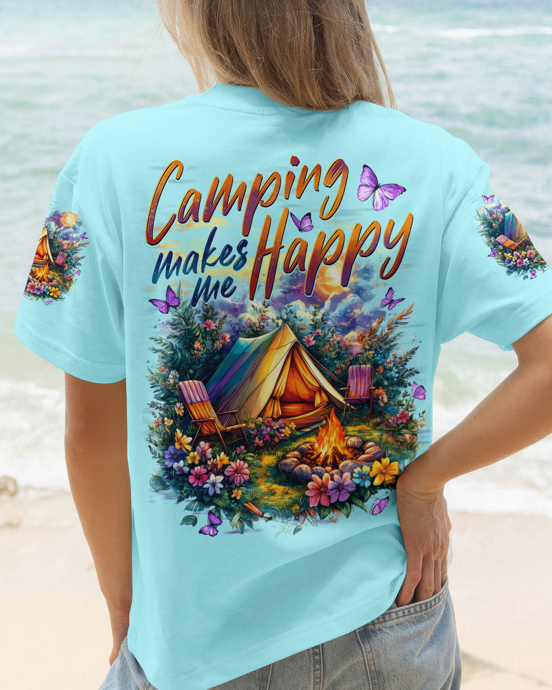 BLISSCORNERS CAMPING MAKES ME HAPPY ALL OVER PRINT