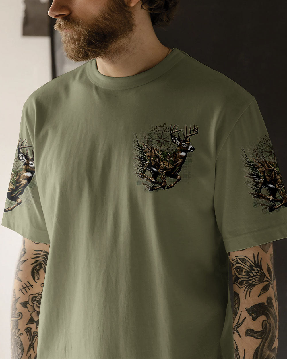 BLISSCORNERS NOT ALL WHO WANDER ARE LOST DEER HUNTING CAMO ALL OVER PRINT