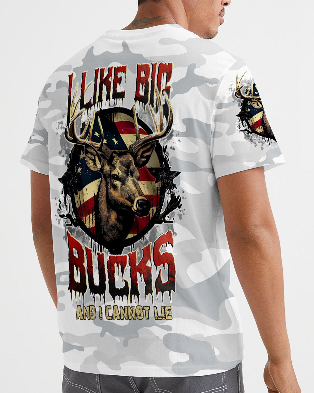BLISSCORNERS I LIKE BIG BUCKS AND I CANNOT LIE HUNTING CAMO ALL OVER PRINT