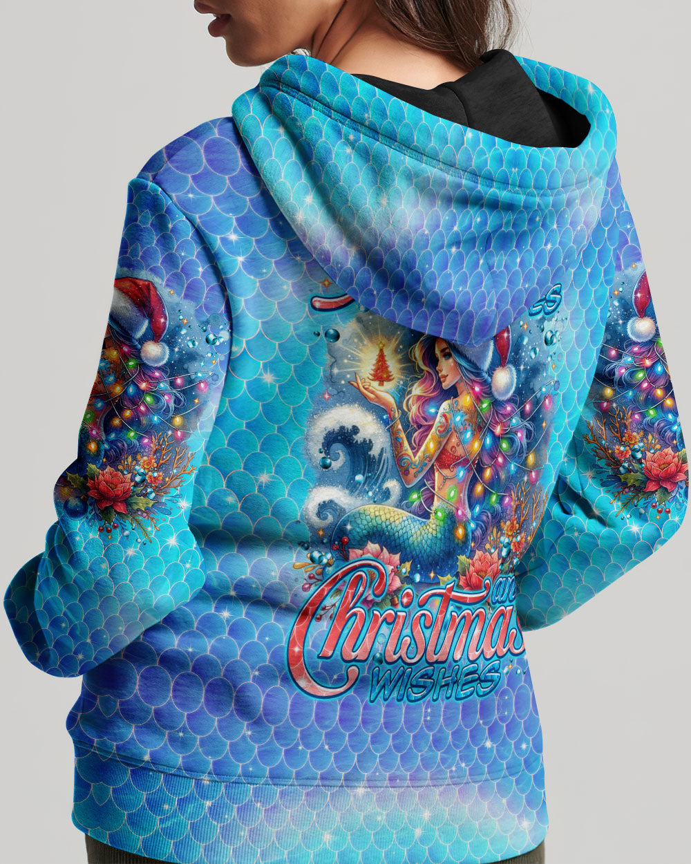 BLISSCORNERS MERMAID KISSES AND CHRISTMAS WISHES ALL OVER PRINT